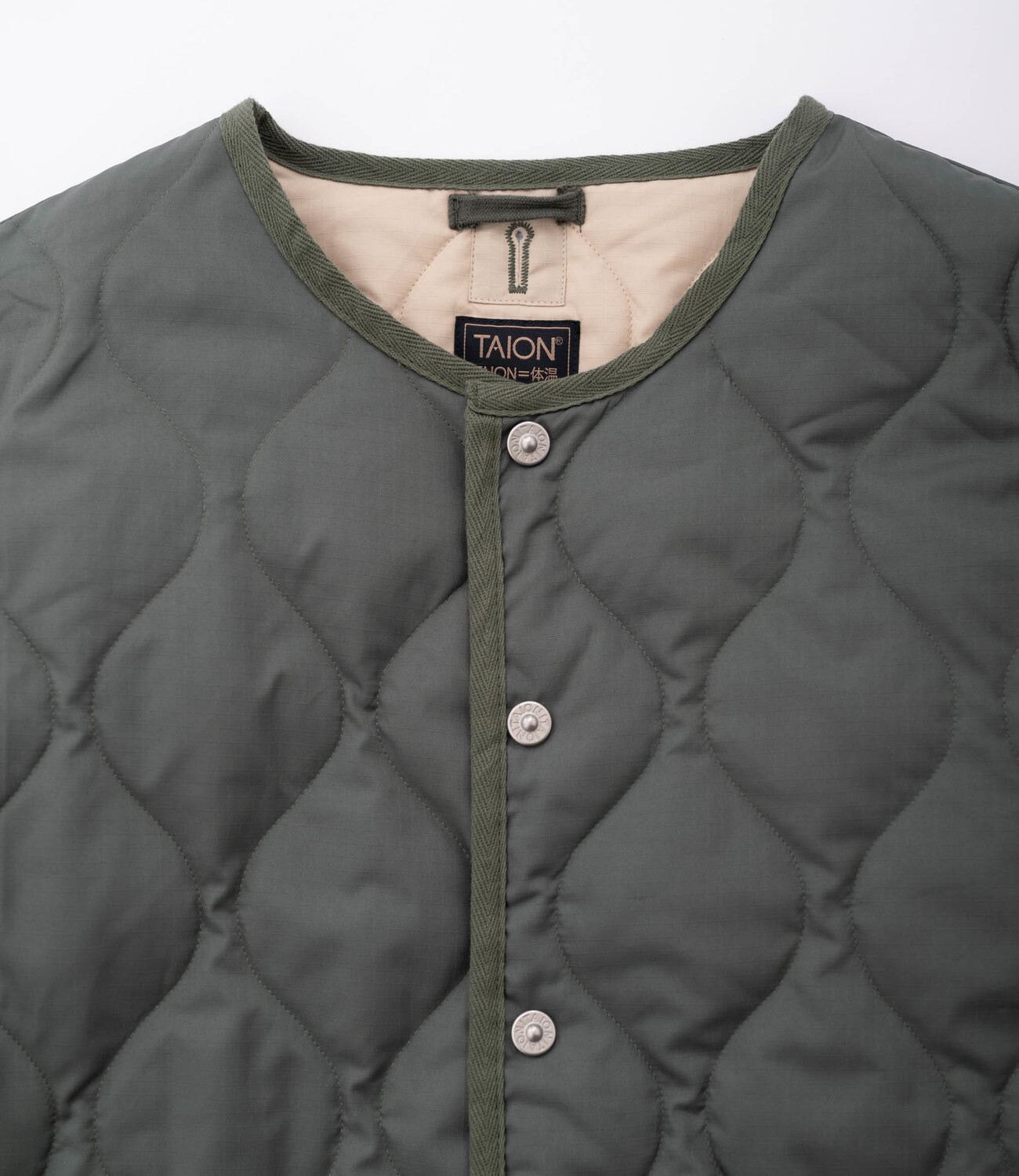 Military Crew neck Down jacket - Olive