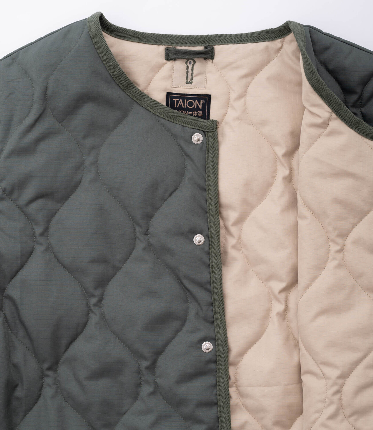 Military Crew neck Down jacket - Olive