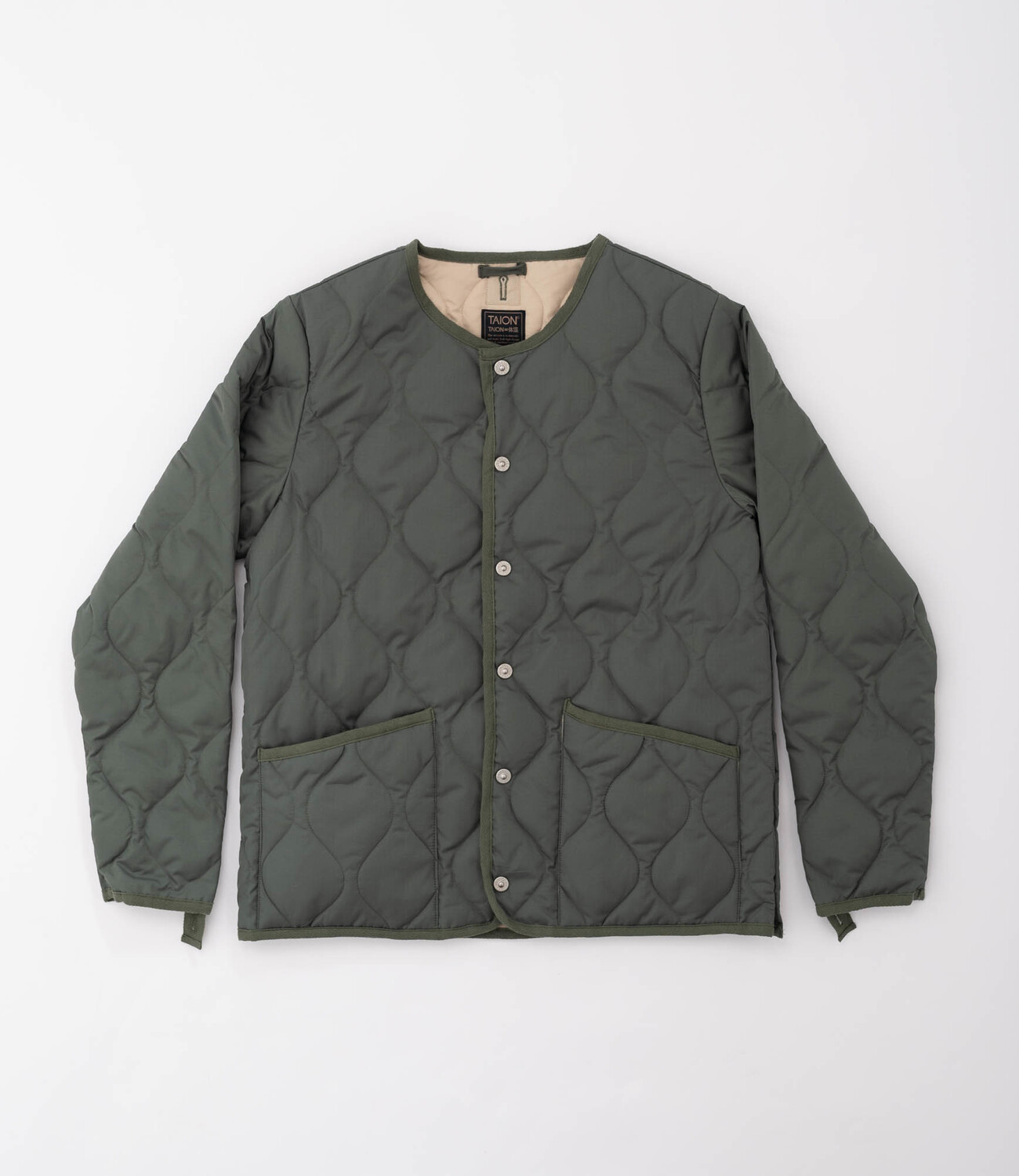 Military Crew neck Down jacket - Olive