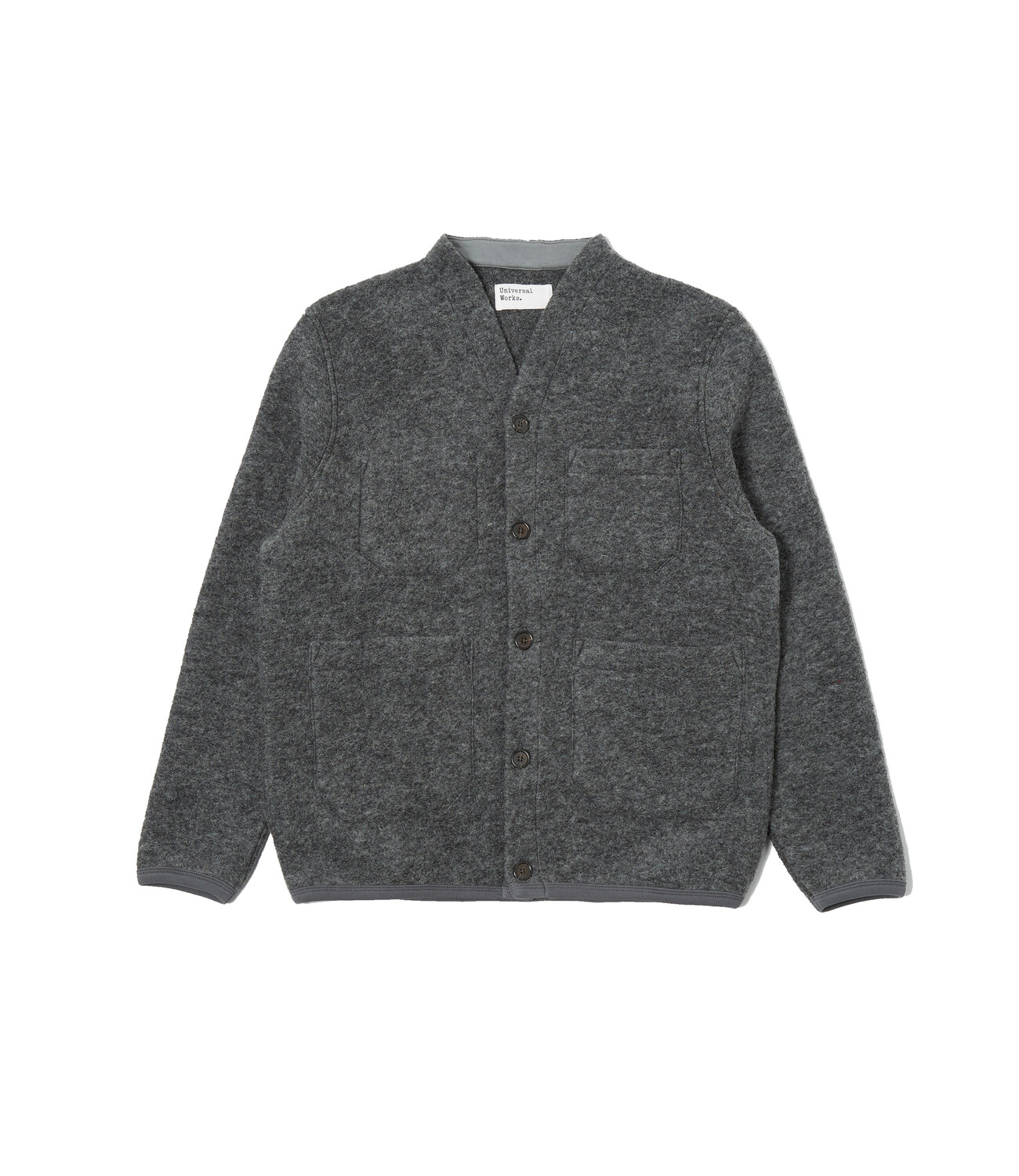 Wool fleece cardigan - Charcoal