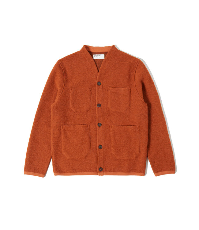 Cardigan wool fleece - Orange