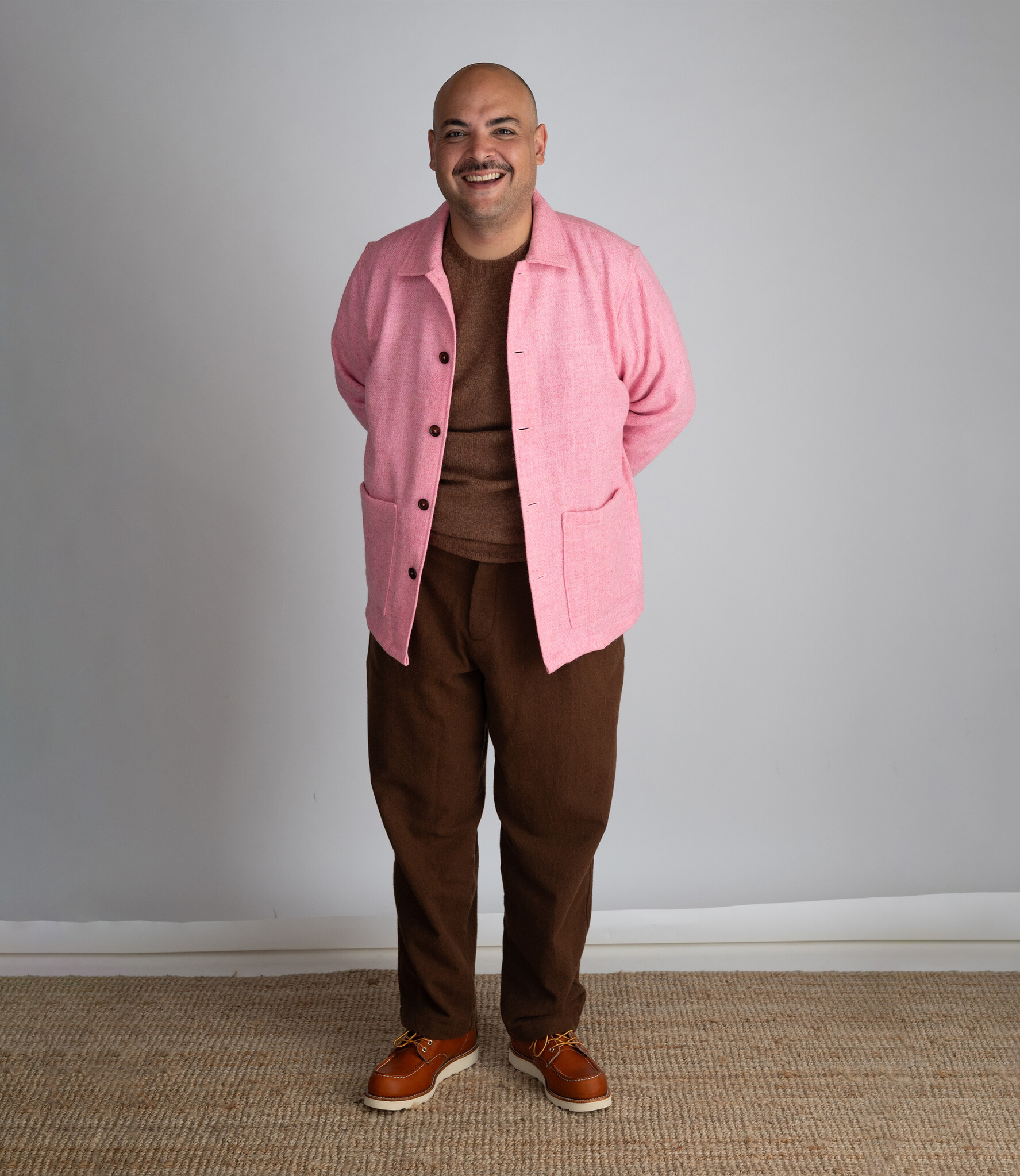 Easy over jacket harris tweed - Pink