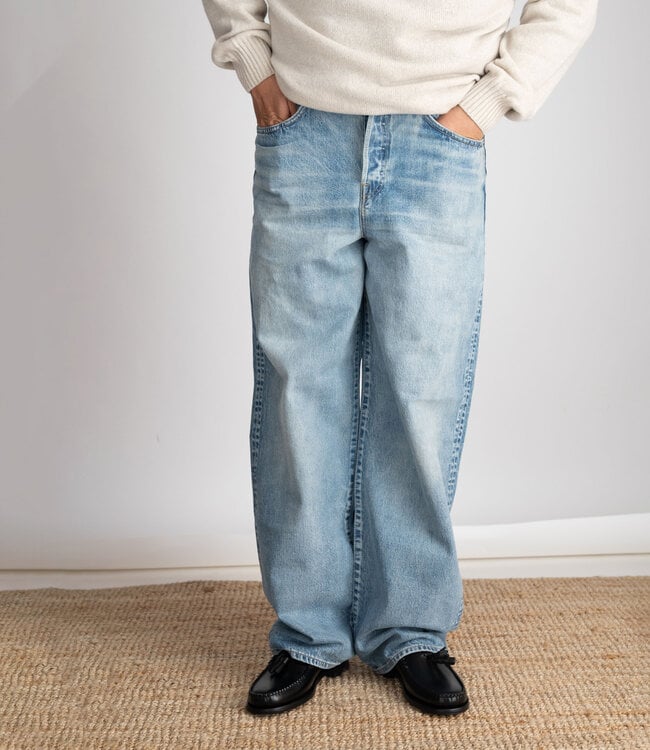 Edwin Japan Wide Pant Kaihara, Dark pure indigo rainbow selvage, washed denim