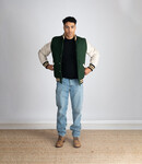 Dehen 1920 Varsity Jacket - Pine/Milk