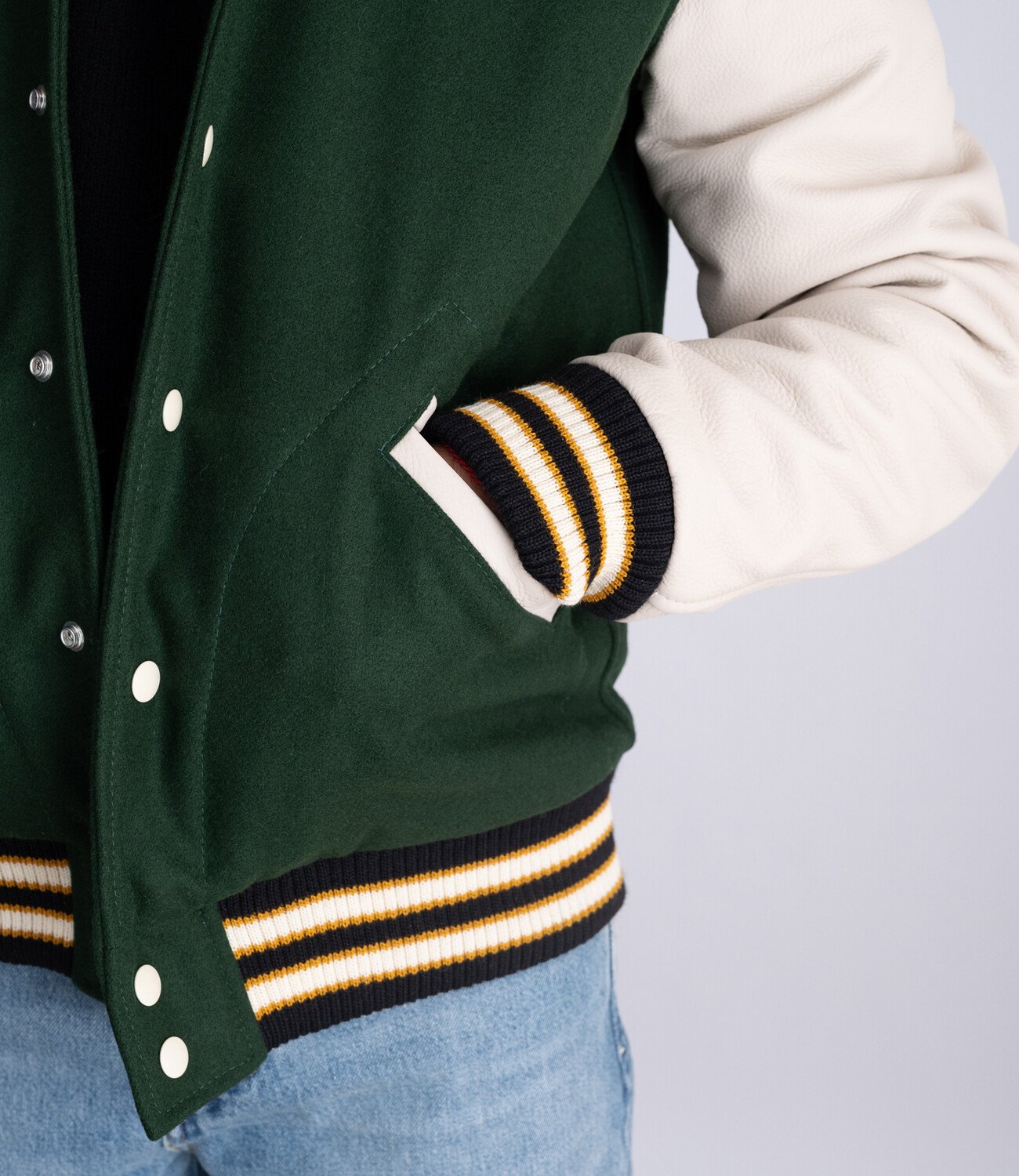 Varsity Jacket - Pine/Milk