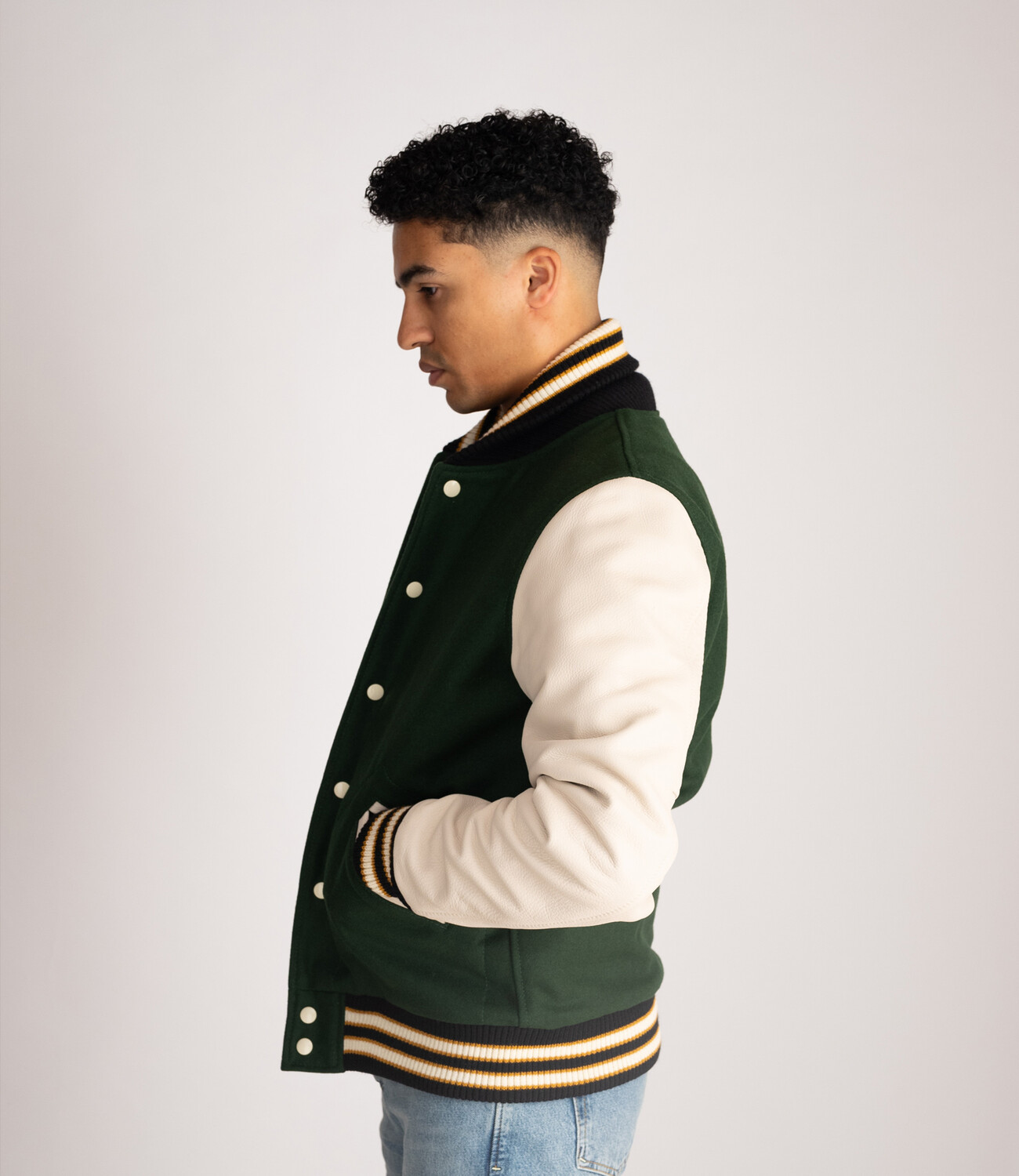 Varsity Jacket - Pine/Milk