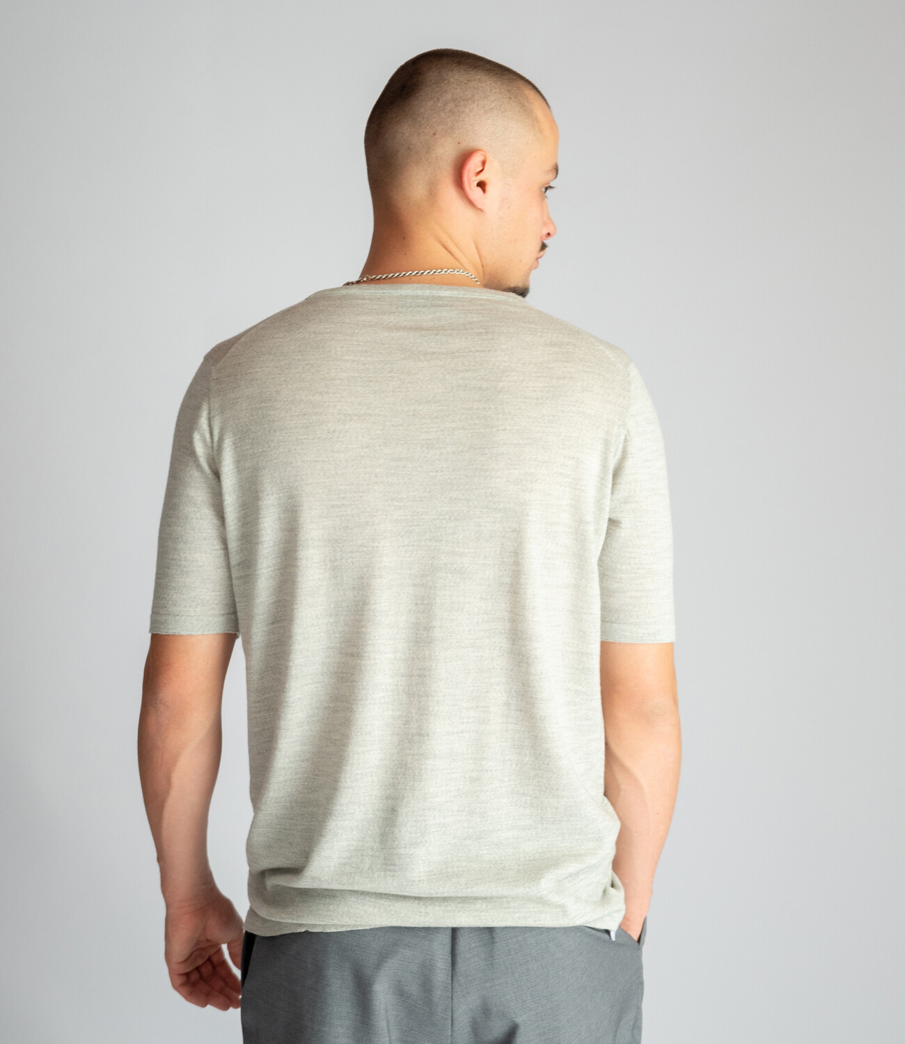 Super fine 100% merino wool Tee shirt - Grey