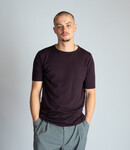 William Lockie Super fine 100% merino wool Tee shirt - Bordeaux