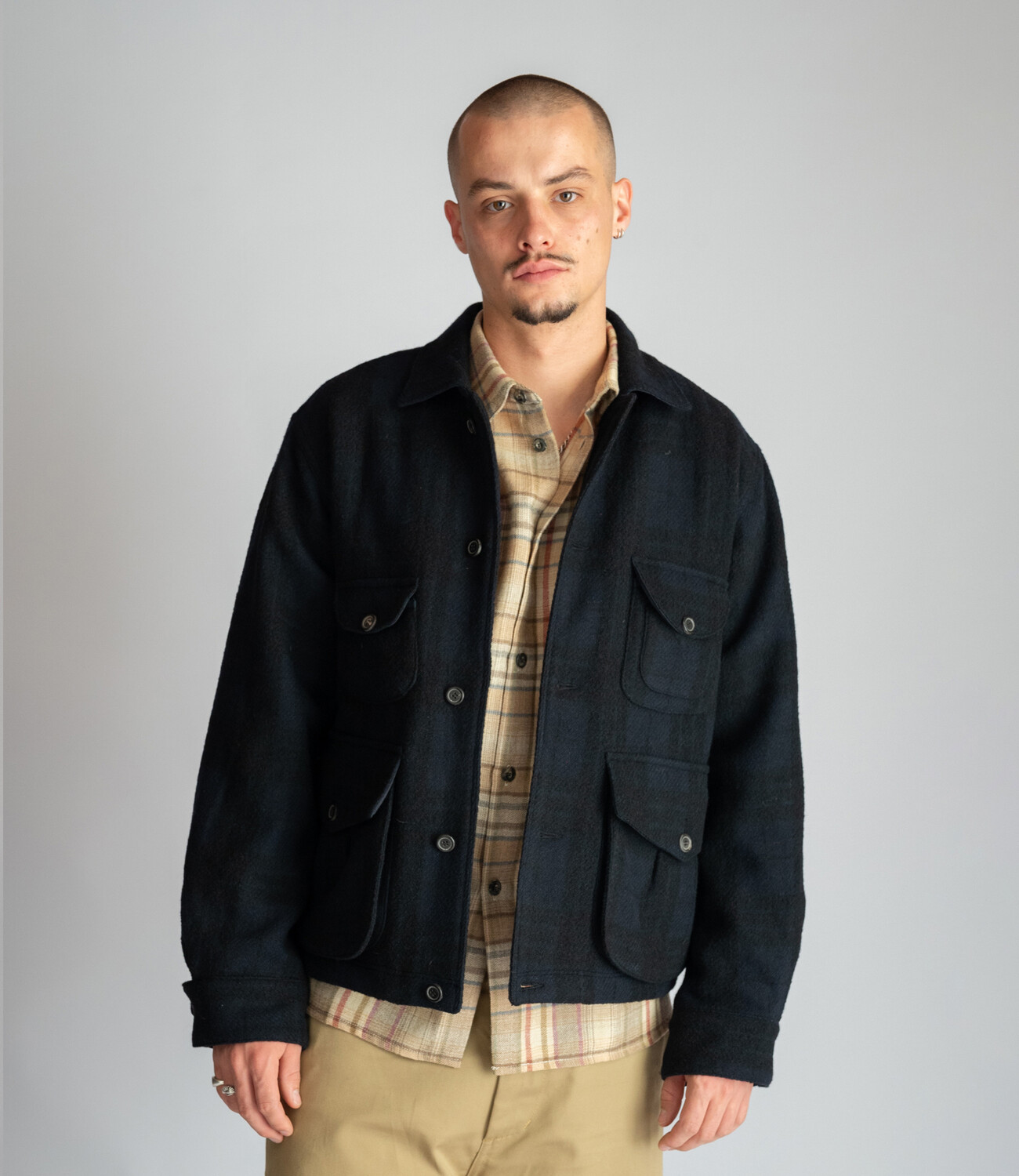 Trapper jacket - Navy check