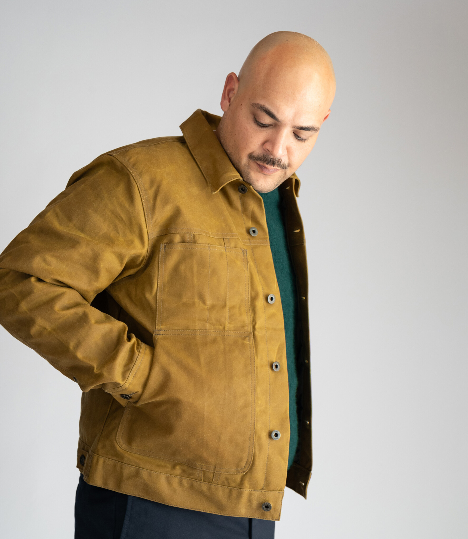 Dark Tan Filson Canvas Short Cruiser Jacket Short Lined Cruiser