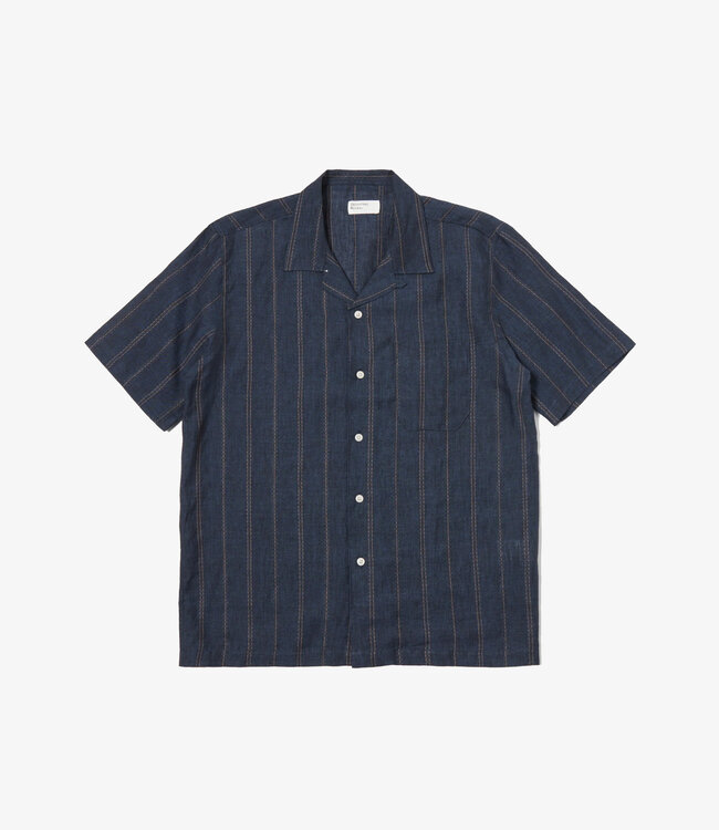 Universal Works Road shirt linen - Navy