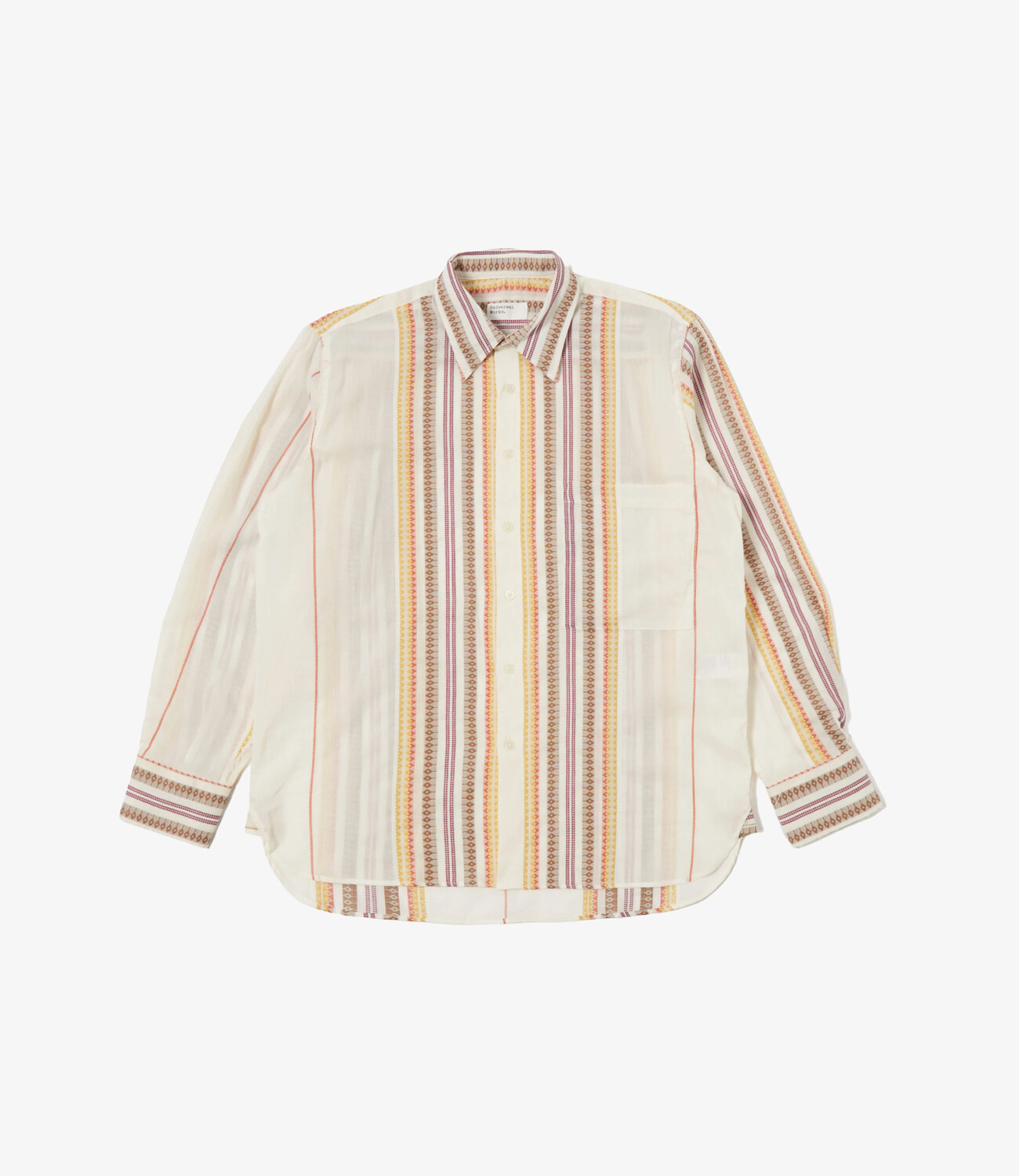 Square pocket shirt Mala stripe - Ecru