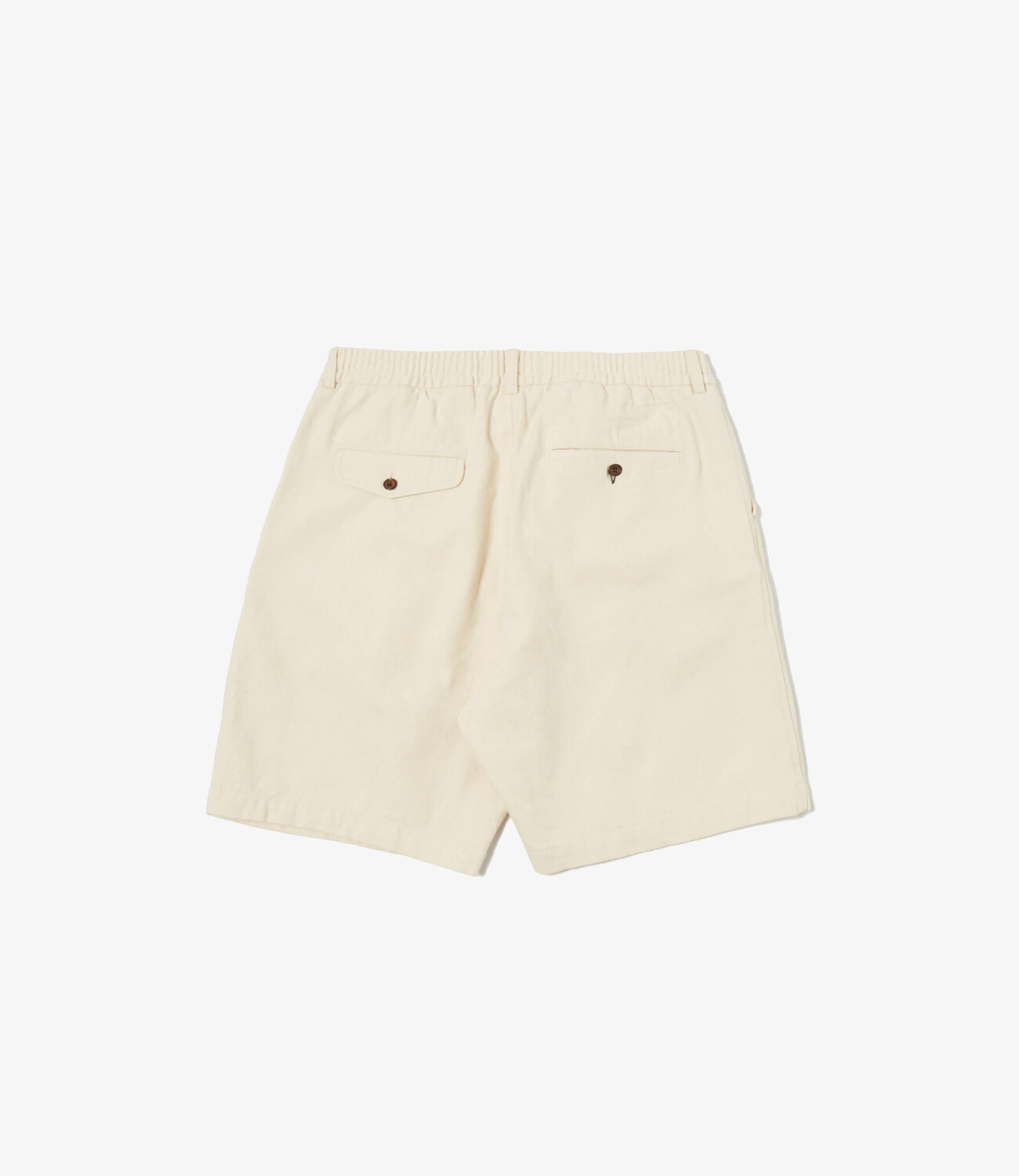 Pleated track short recycled cotton - Ecru