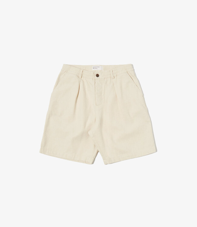 Universal Works Pleated track short recycled cotton - Ecru