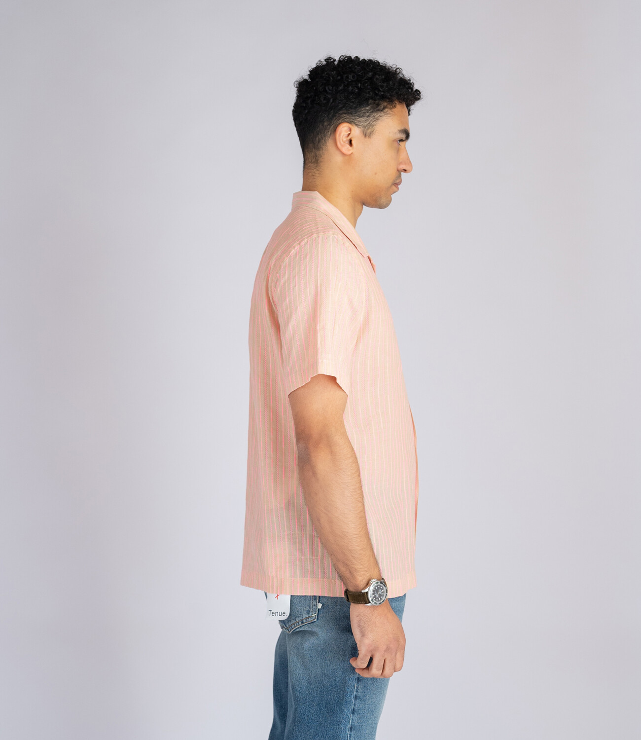 Road Shirt Fluro Cotton - Beige/Pink