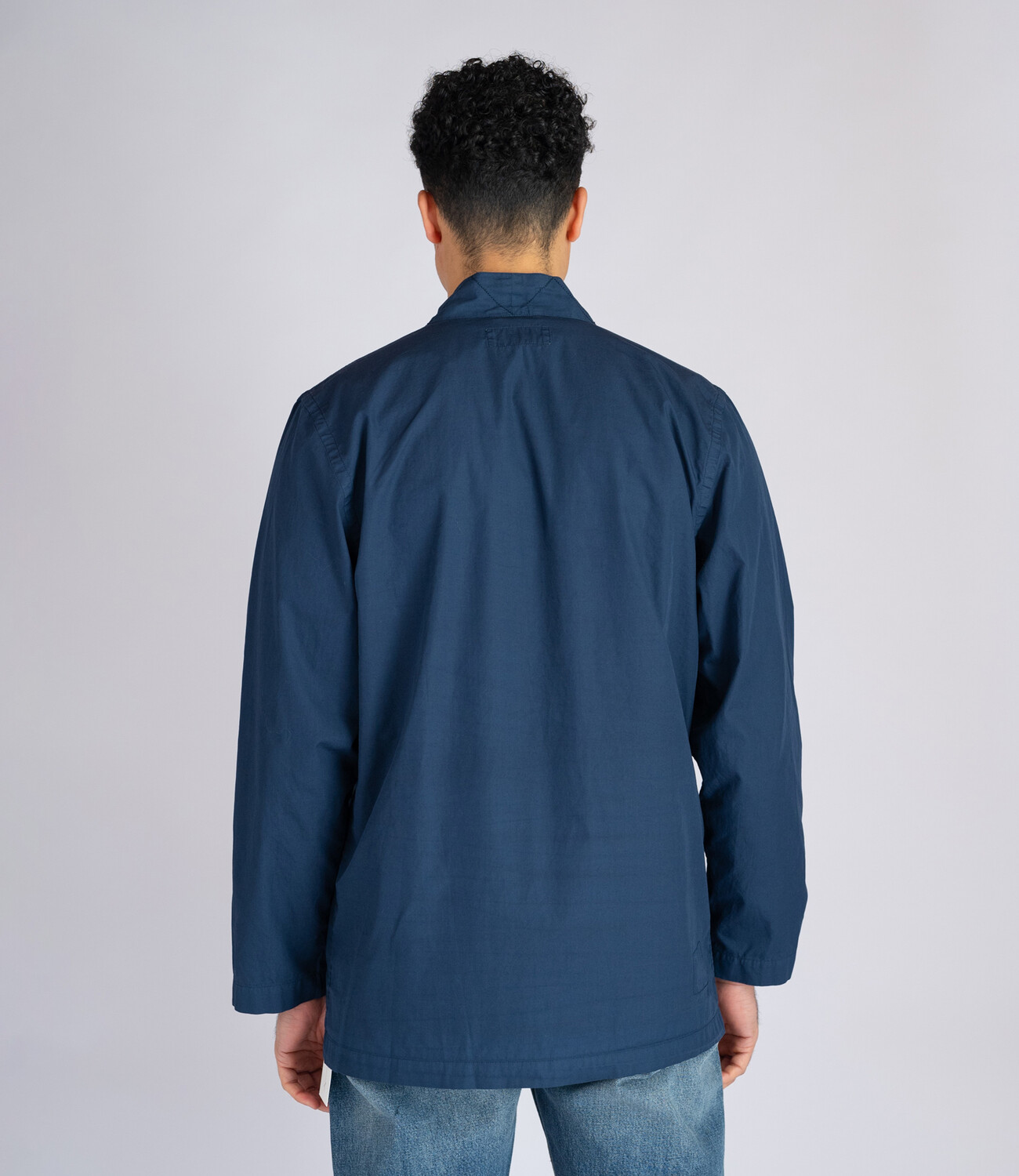 Tie Front Jacket - Navy Organic Fine Poplin