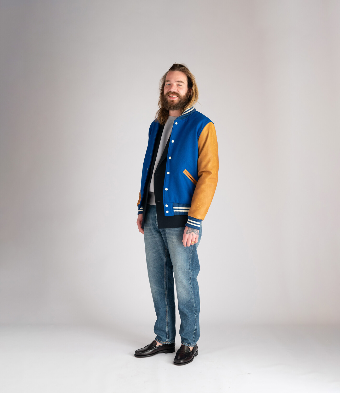 Varsity Jacket - Royal blue / Rust