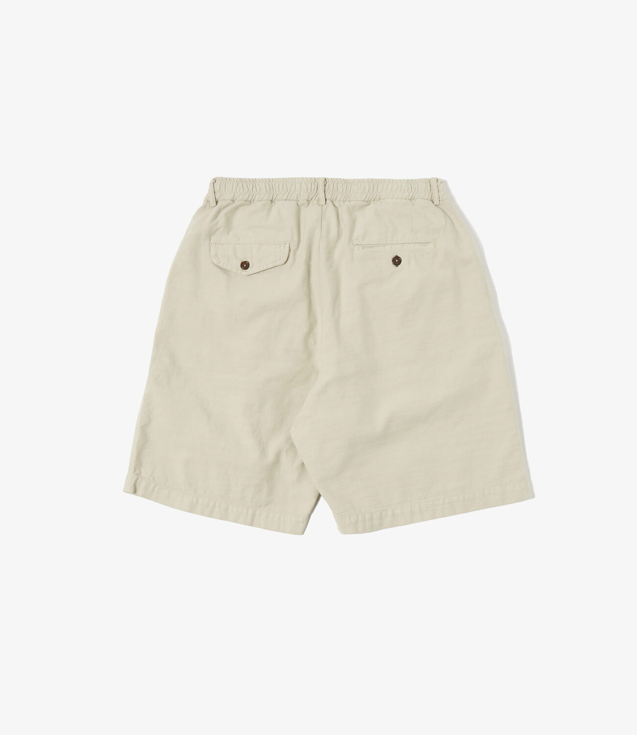 Pleated Track Short - Driftwood Slub Sateen