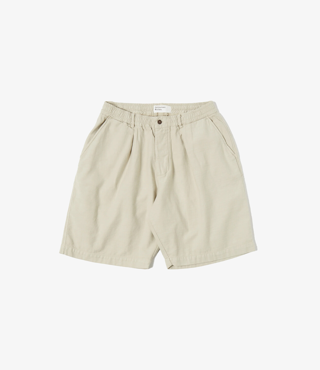 Pleated Track Short - Driftwood Slub Sateen