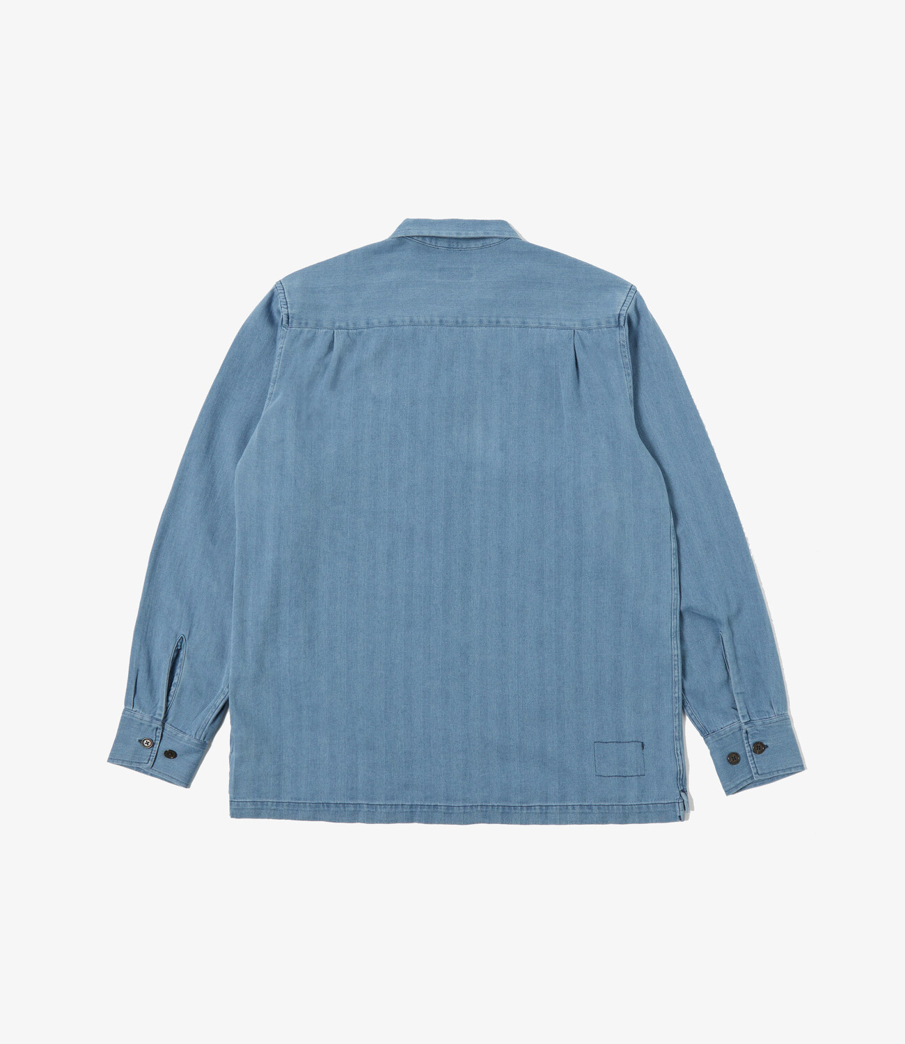 L/S Utility shirt - herringbone washed denim