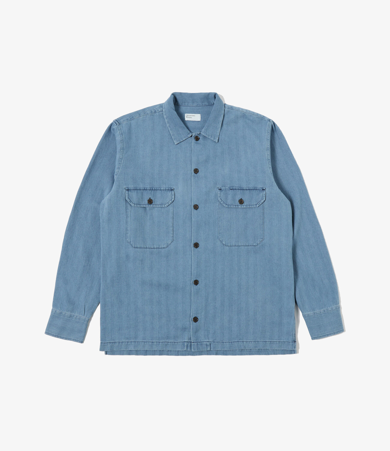 L/S Utility shirt - herringbone washed denim