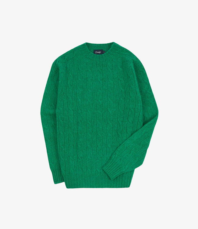 Drake's Brushed shetland cable knit - Pixie