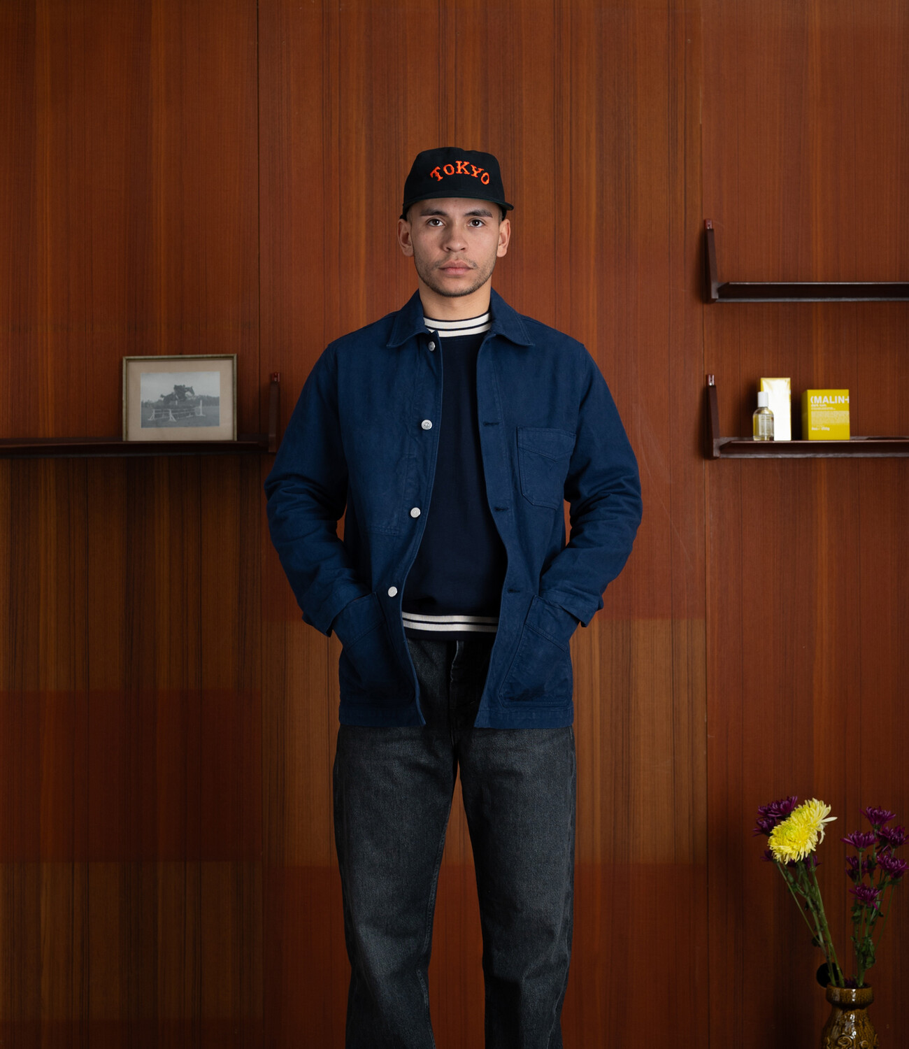 Cotton Duck Canvas Five-Pocket Chore Jacket - Navy