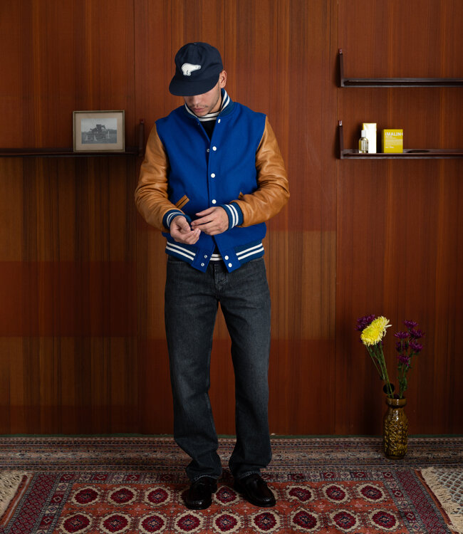 Dehen 1920 Varsity Jacket - Royal blue / Rust