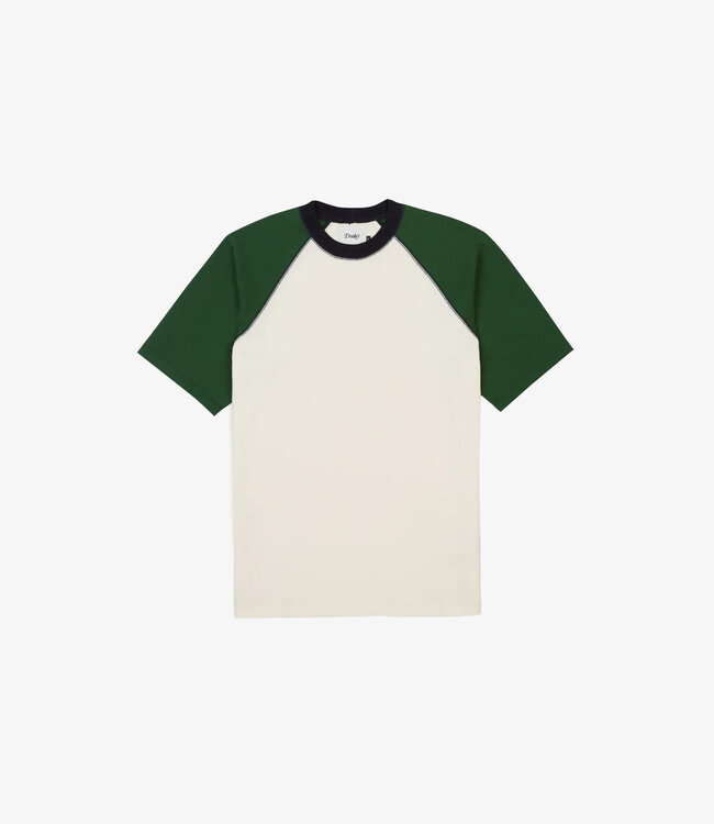 Drake's Raglan Hiking Tee - Ecru & Green