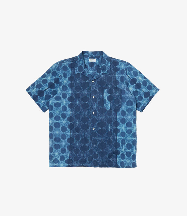 Universal Works Road shirt - Tye die indigo