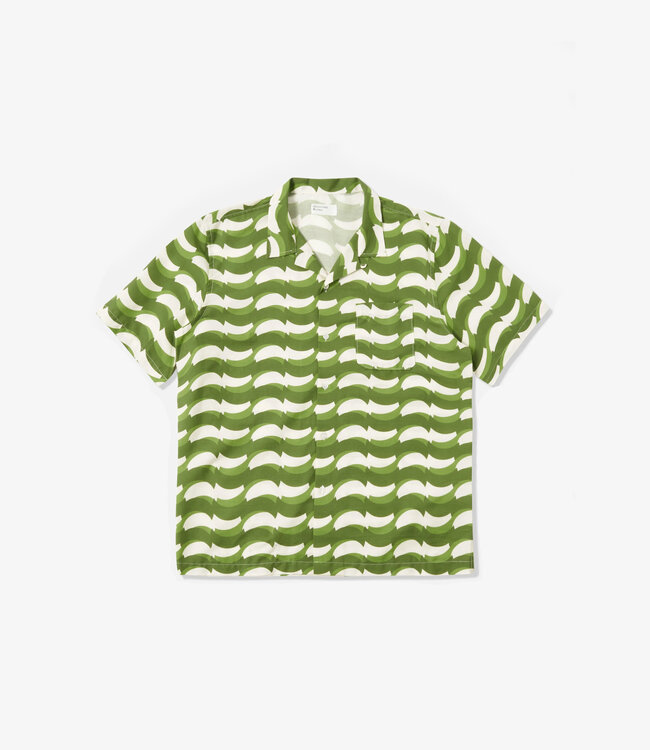 Universal Works Road shirt - Geo wave green