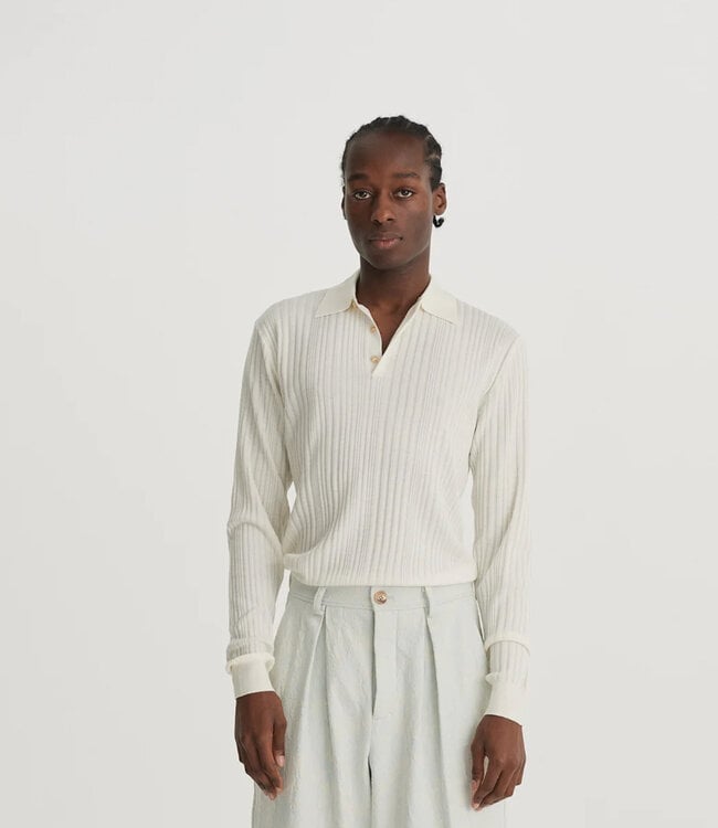 King & Tuckfield LS classic polo - Vanilla Ice