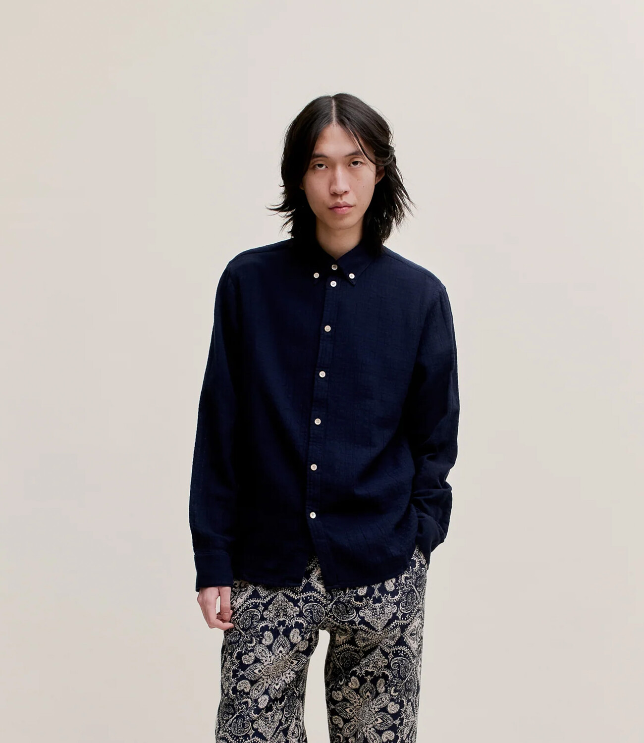 Mani Button Down Shirt - midnight navy