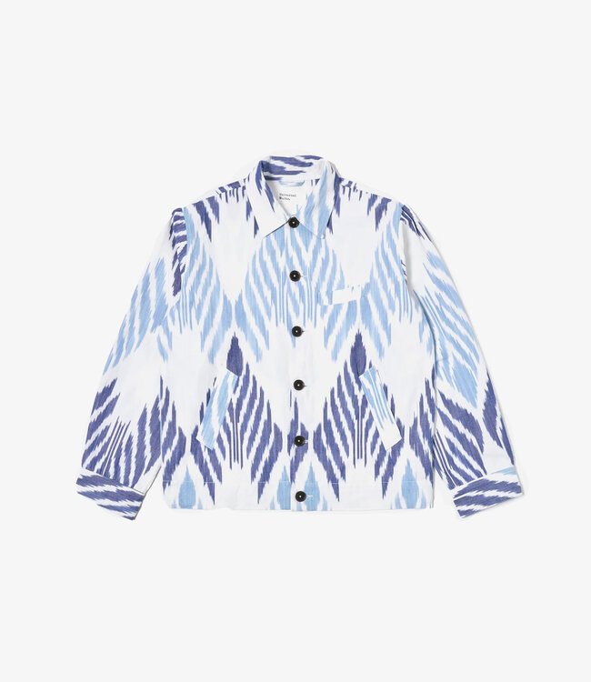 Universal Works James jacket - Peacock ikat blue