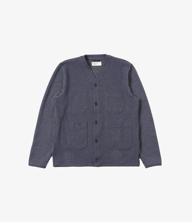 Universal Works Cardigan mix fleece - Navy