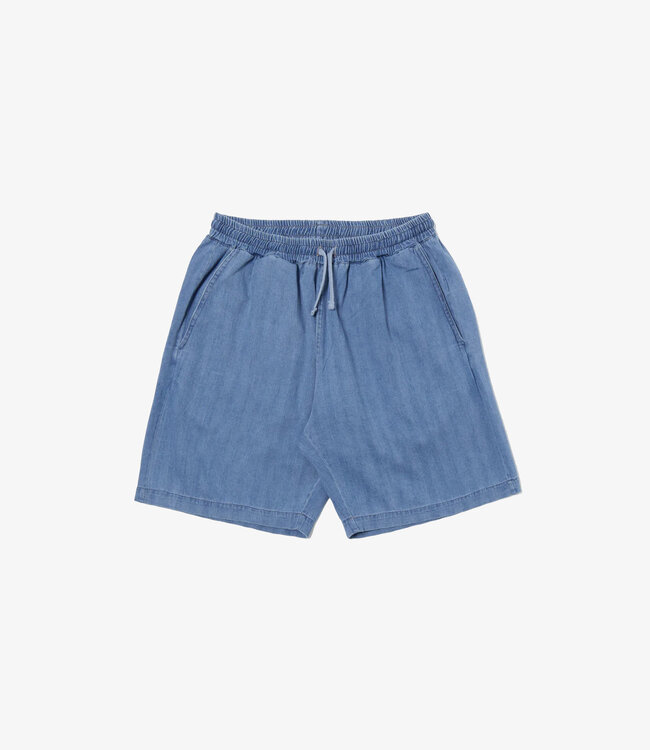 Universal Works Simple short herringbone - Washed indigo
