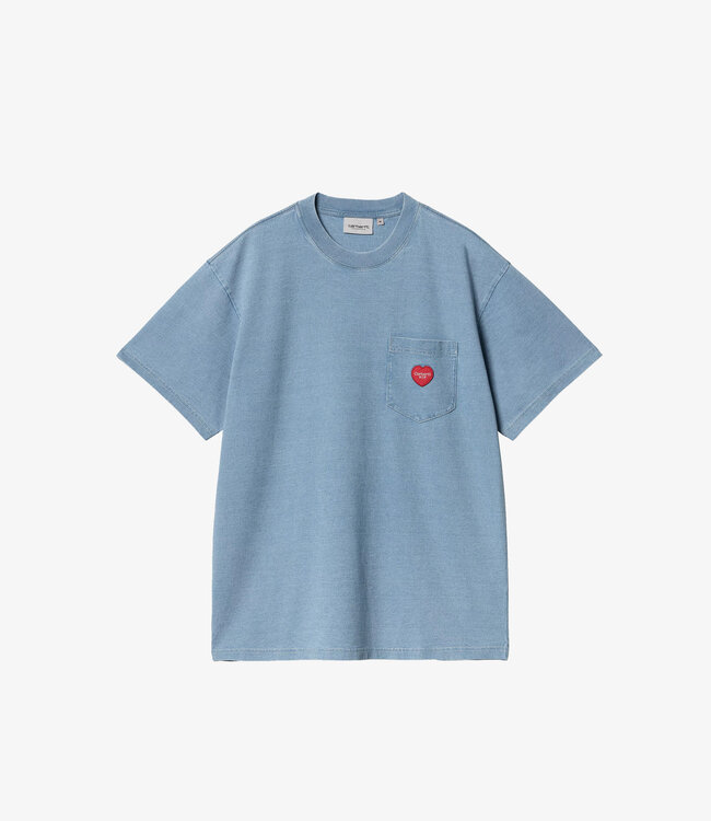 Carhartt WIP Pocket T-Shirt - Light Blue garment dyed