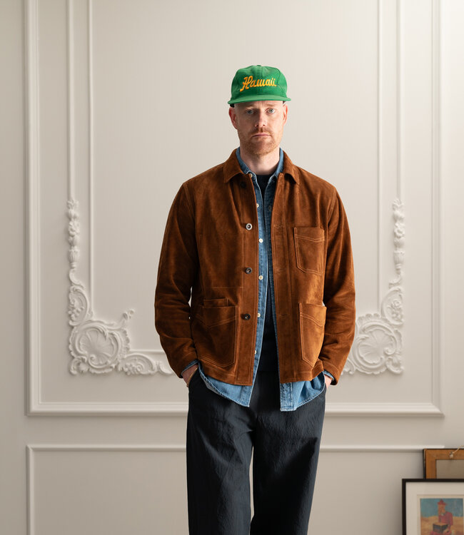 Drake's Heavyweight Suede Five-Pocket Chore Jacket - Rust