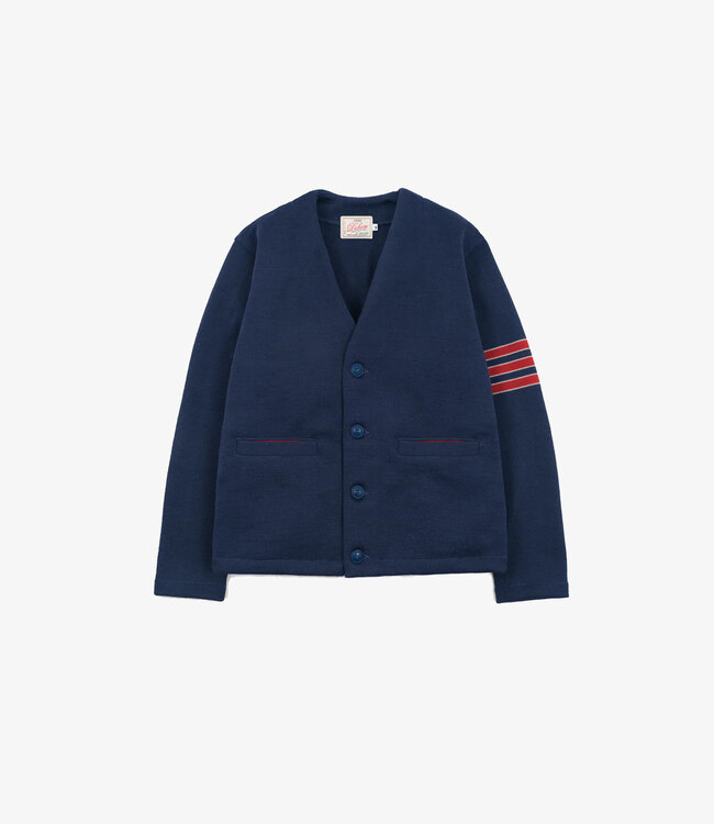 Dehen 1920 Slouchy Varsity Cardigan - Centennial Blue