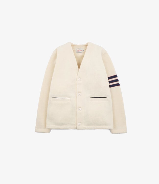 Dehen 1920 Slouchy Varsity Cardigan - Off White