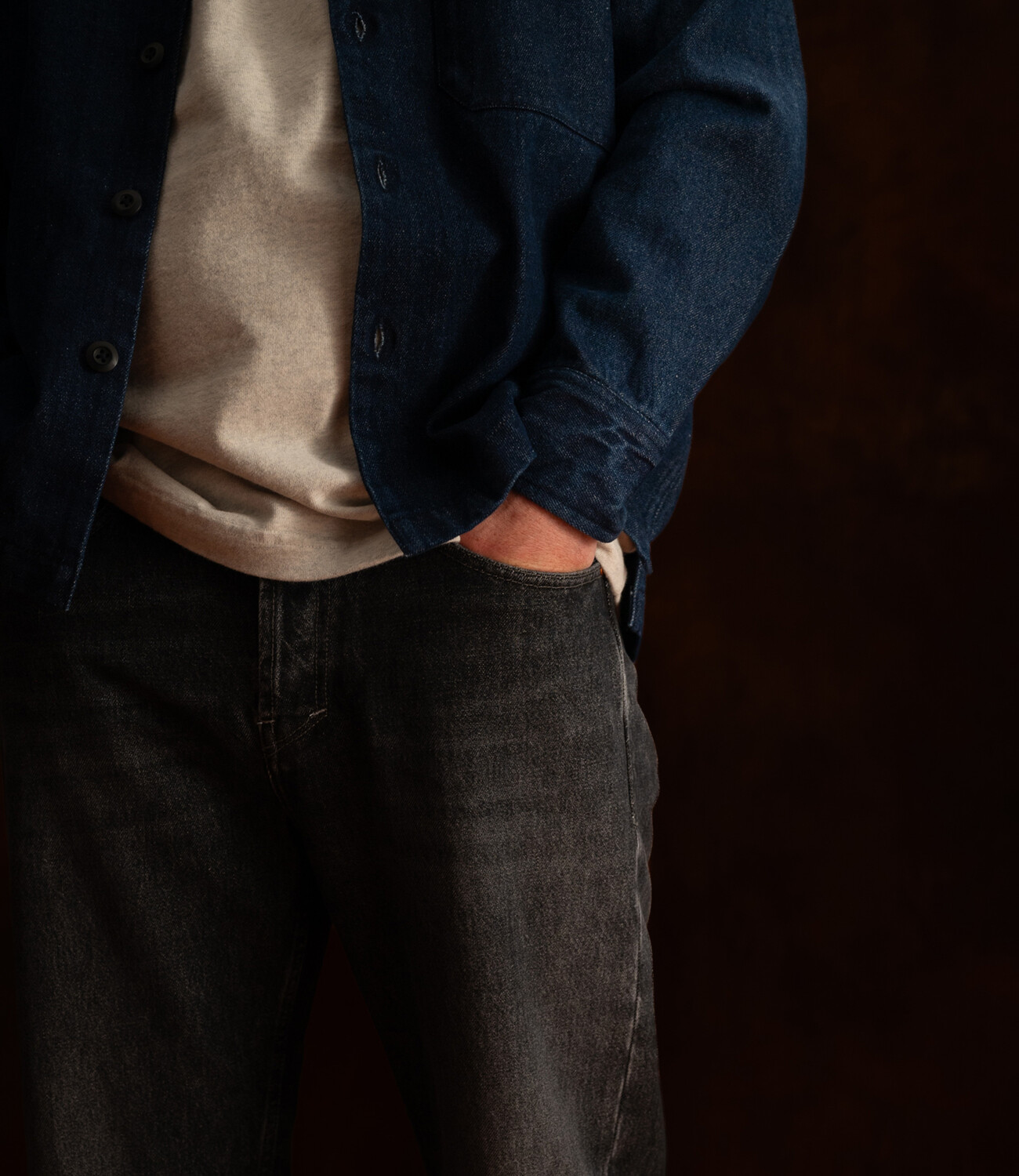 Fatique shirt work denim - Indigo