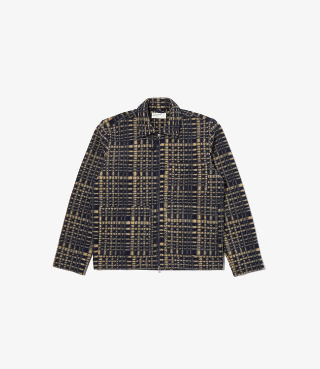 Universal Works Zip Uniform jacket - Navy telepass fleece