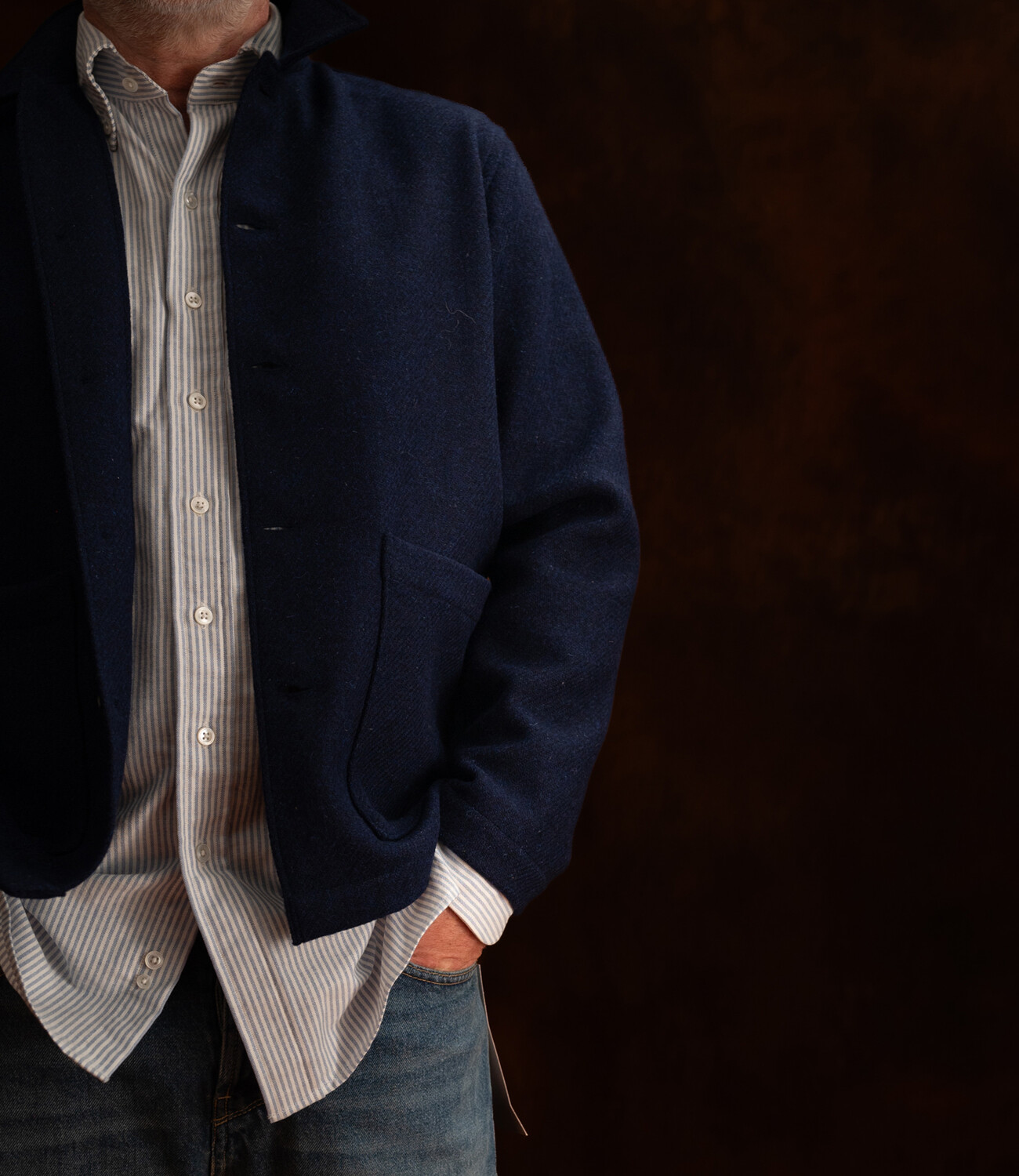 Easy jacket - Harris tweed Indigo