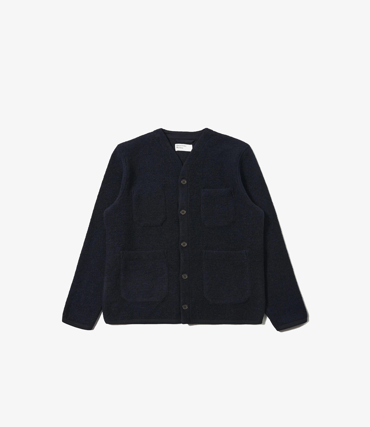 Wool Fleece Cardigan - Navy
