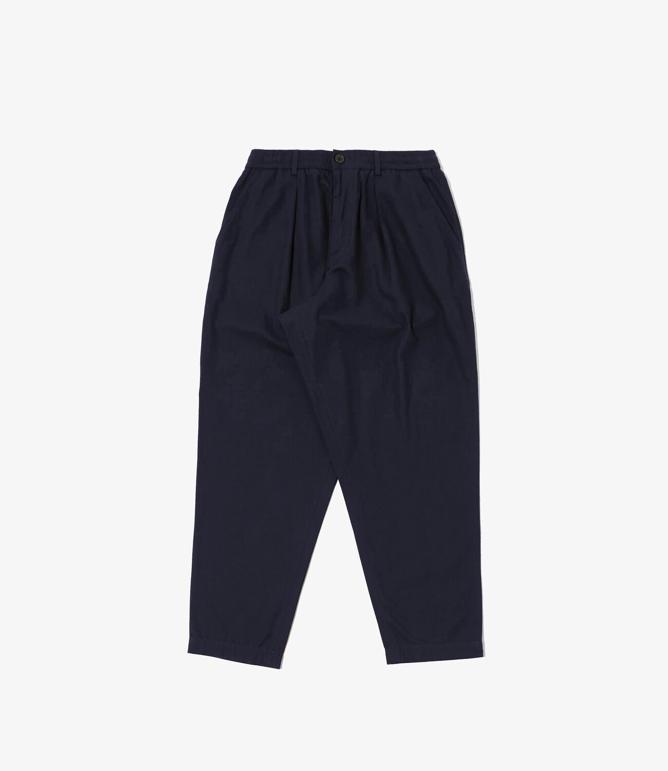 Pleated track pant - Brushed moleskin Navy