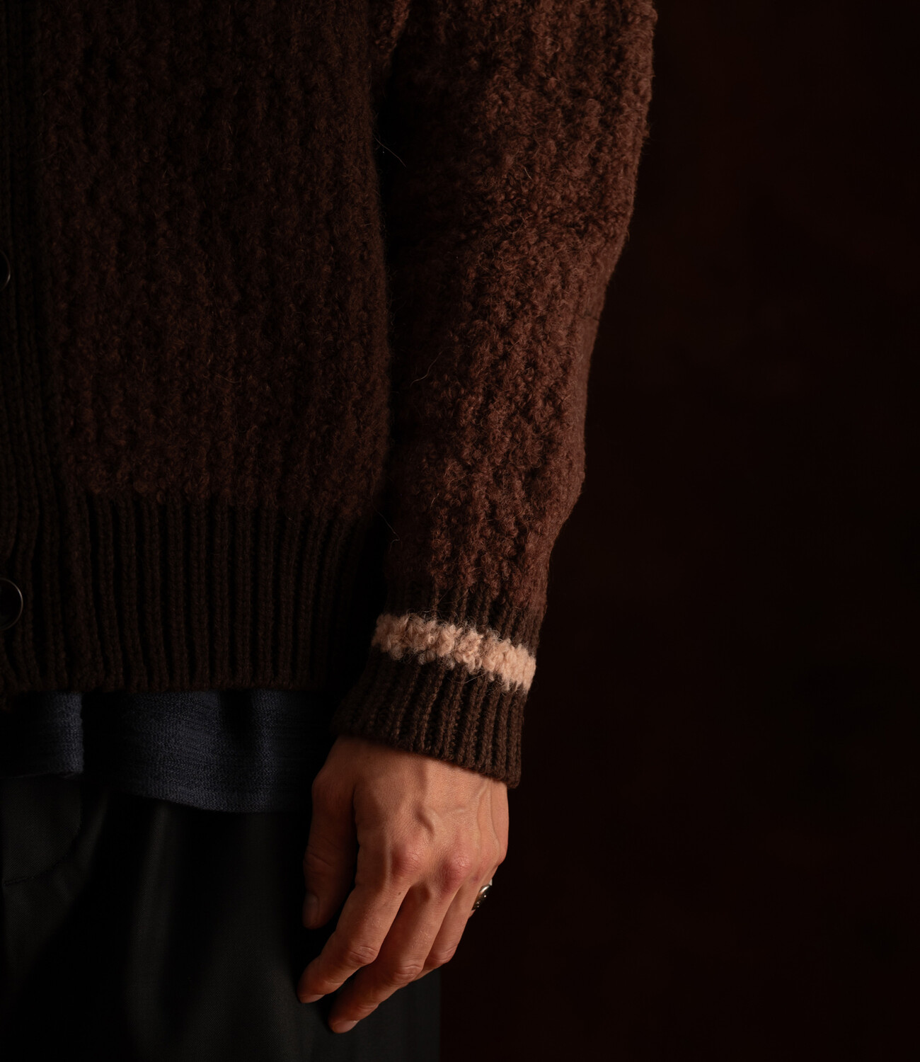 Khuder Knit Cardigan - burgundy moose boucle