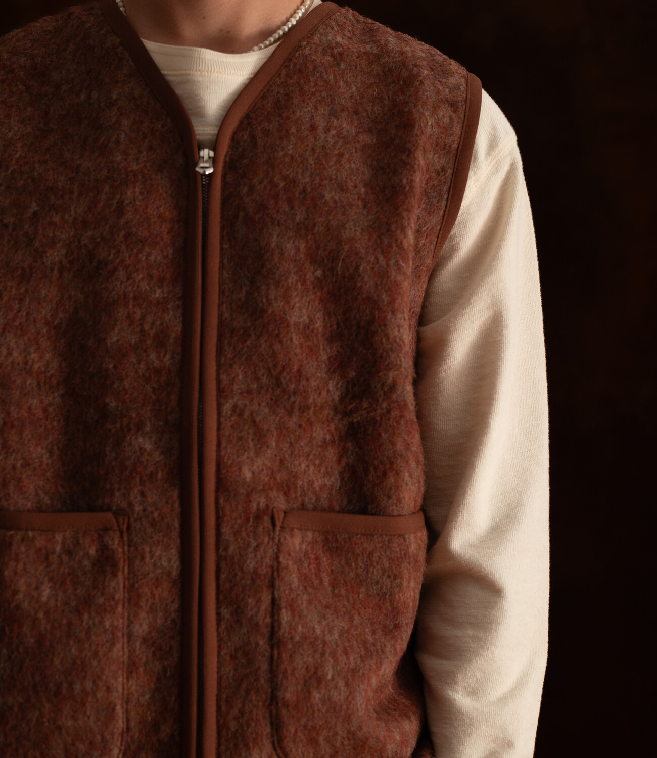 Valur Wool Vest - hairy sienna