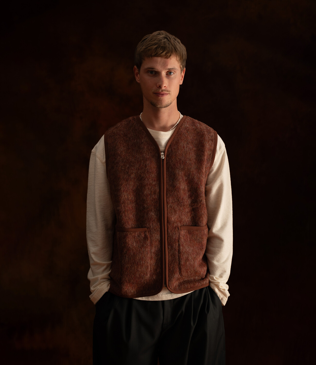 Valur Wool Vest - hairy sienna