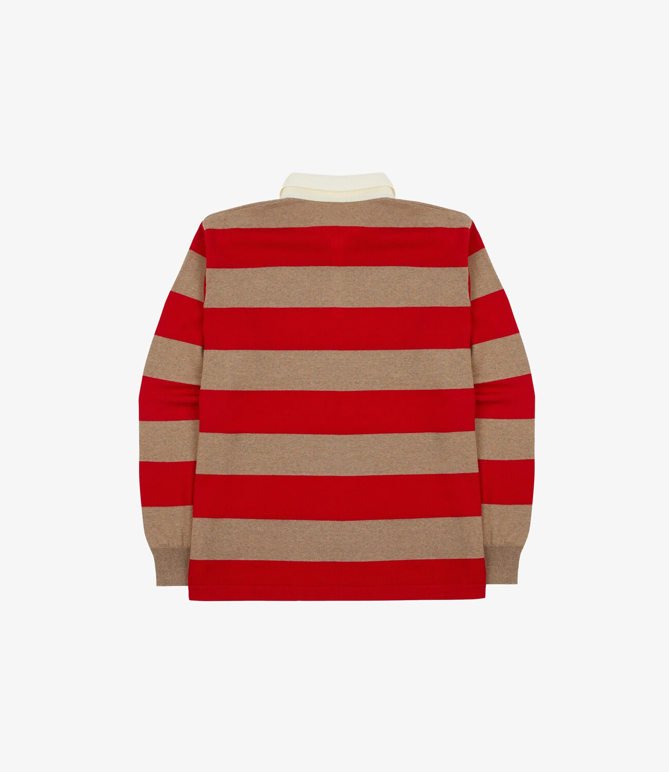 Block Stripe Knitted Rugby - Red & Camel