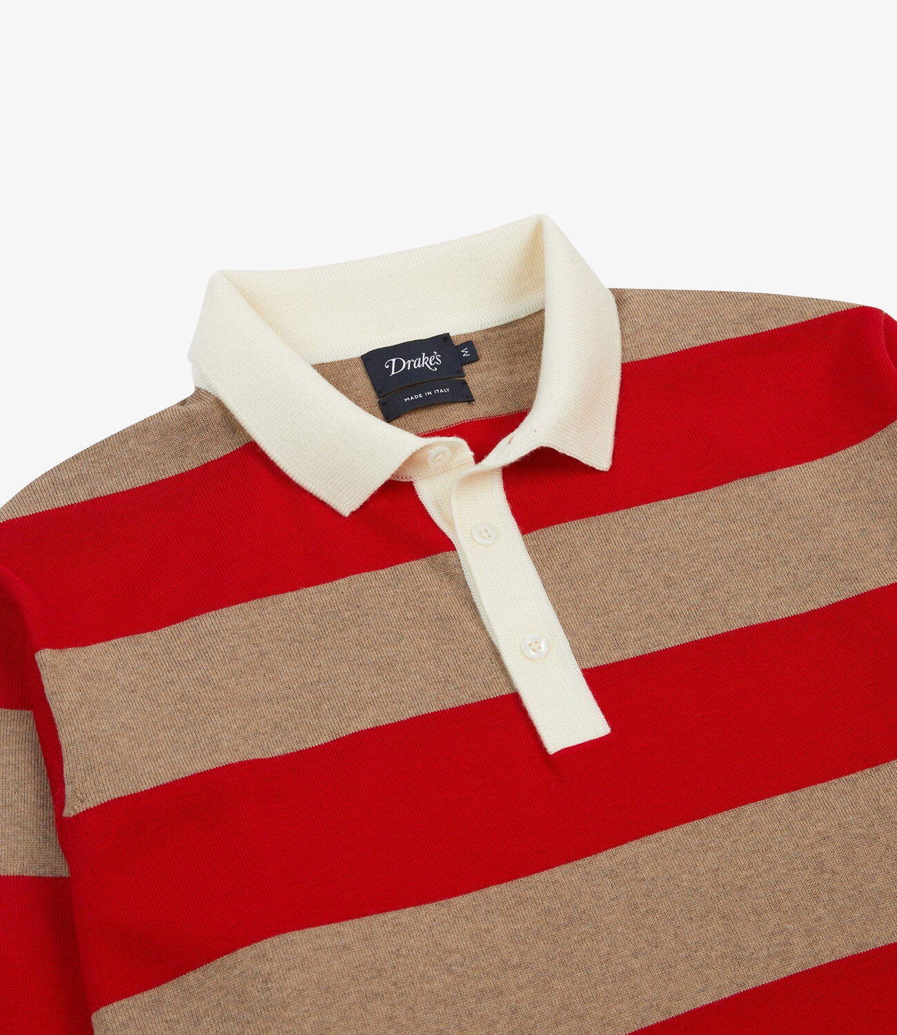 Block Stripe Knitted Rugby - Red & Camel